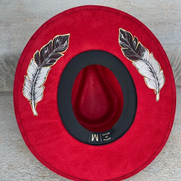 Red desert rancher style cowboy hat wide brim